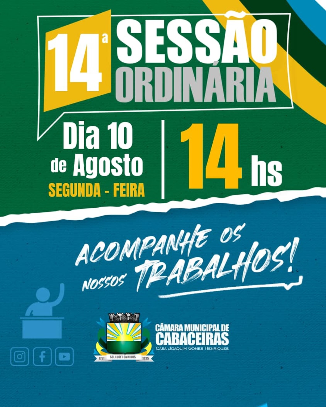 Câmara de Cabaceiras realiza 14ª Sessão Ordinária nesta segunda-feira (10)