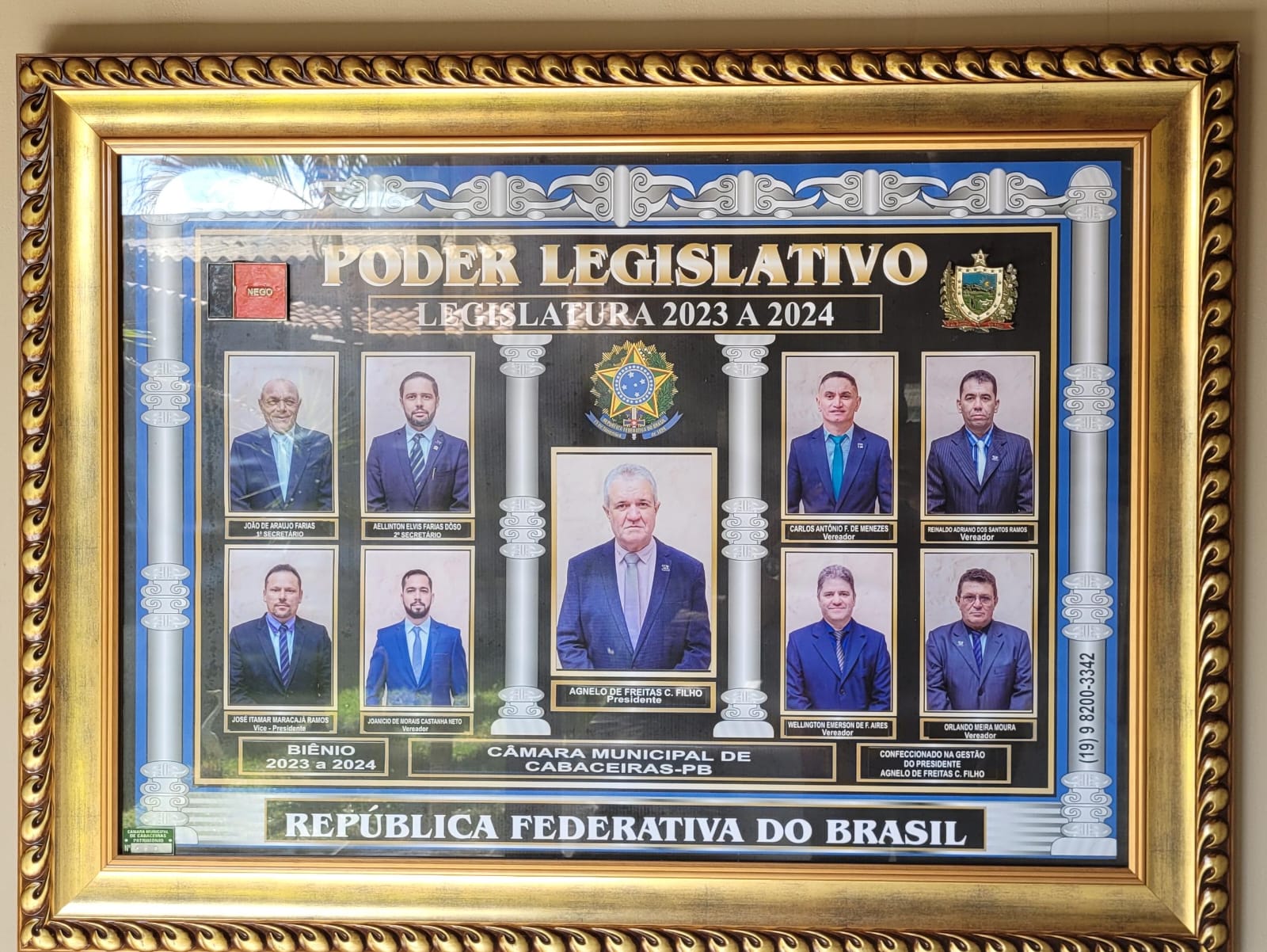 Presidente Nello Cavalcanti atualiza a Galeria de Quadros dos Vereadores